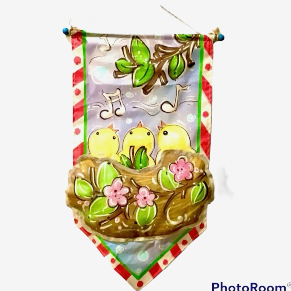 Porch Patio Home Door Decor  Birds in Nest Canvas